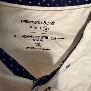 Paper Denim & Cloth White and Blue Shirt